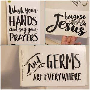 Wash your hands cause Jesus and germs are everywhere wall decal wall art